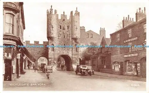 R363661 Micklegate Bar York G 1803 Foto braun Postkarte Valentine and Sons