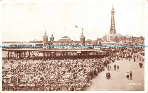 R363700 The Promenade And Sands Central Blackpool H 5554 Country Series W J P B