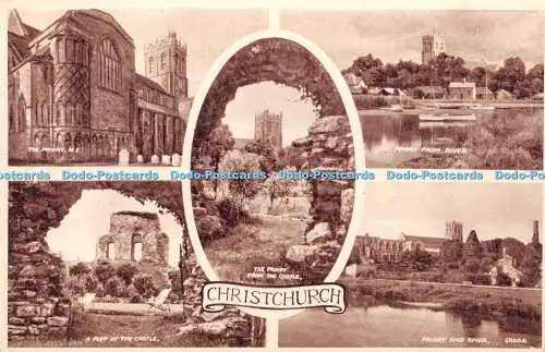 R365061 Christchurch Priory and River Priory From River E A Sweetman Solograph S