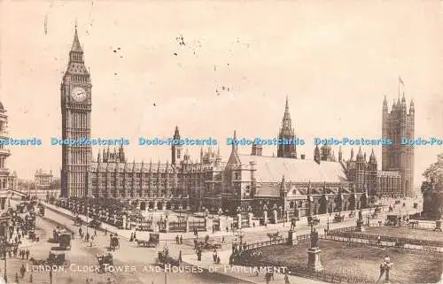 R366577 London Clock Tower and Houses of Parliament J J Corbyn 1912