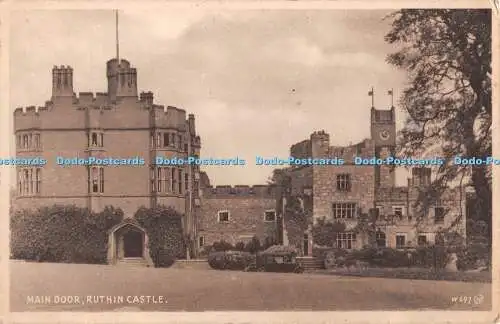 R363731 Haupttür Ruthin Castle W 697 J V Sepiatype Postkarte Valentine and Sons