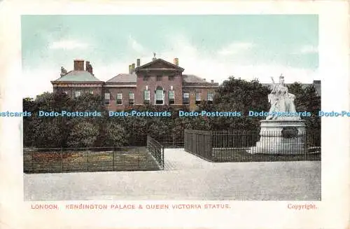 R366580 London Kensington Palace and Queen Victoria Statue 1904