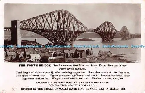 R365095 Die Forth Bridge wurde vom verstorbenen König Edward VII J B des Prinzen von Wales eröffnet