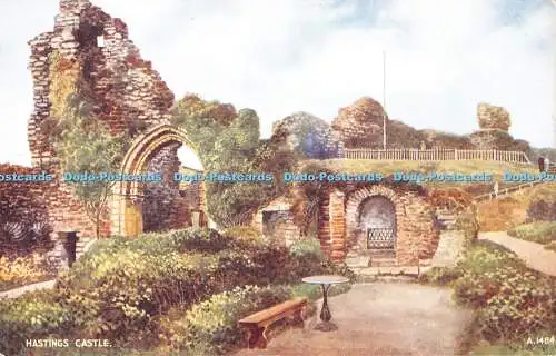 R363836 Hastings Castle A 1484 Kunst Farb Postkarte Original Aquarell von E W