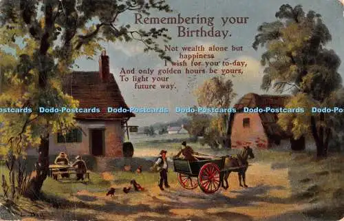 R365185 Remembering Your Birthday Village Chicken and People L Doel 1926