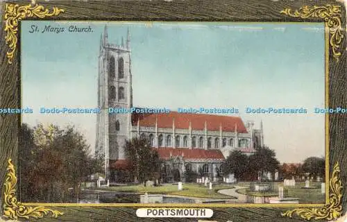 R368305 Portsmouth St Marys Church J Welch Postkarte