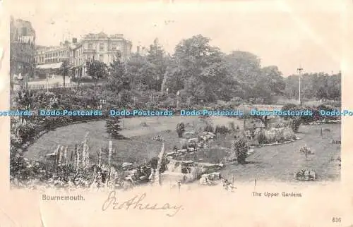 R365296 Bournemouth The Upper Gardens J Davis Victoria Serie 1904