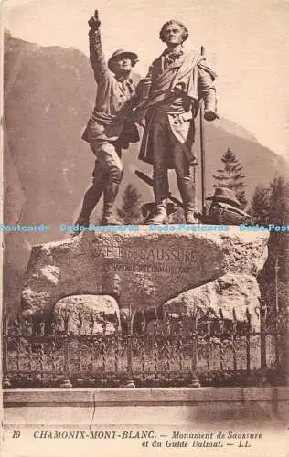 R368440 Chamonix Mont Blanc Monument de Saussure et du Guide Balmat LL 19 Levy e