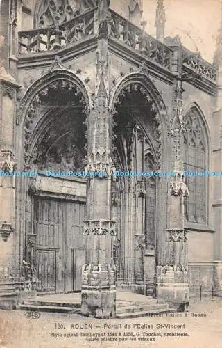 R366873 Rouen Portail de l Eglise St Vincent E Le Deley 1924