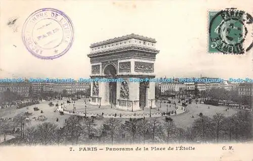 R365371 Paris Panorama de la Place de l Etoile C M 1908