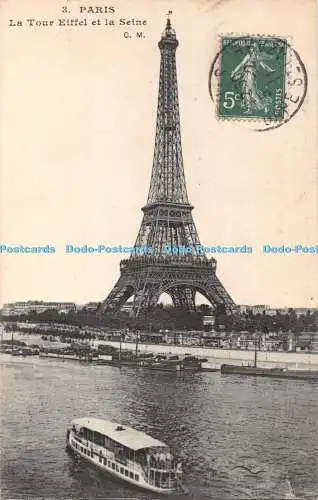 R366898 Paris La Tour Eiffel et la Seine C M 1911