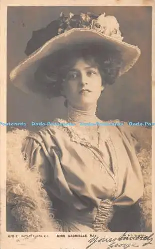 R362229 475 Y Rotary Photo Miss Gabrielle Ray Hat W and D Downey 1905