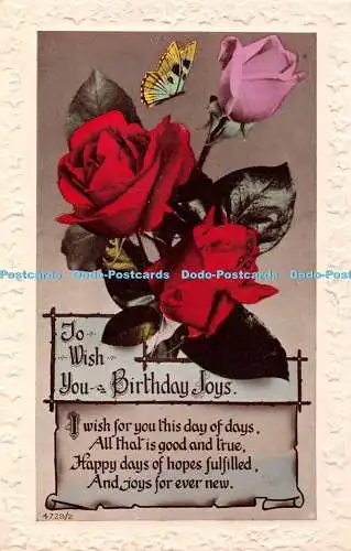 R368607 To Wish You Birthday Joys I wish for you this day of days 4728 2 W B L A