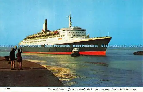 R370426 E1BM Cunard Liner Queen Elizabeth 2 Erste Reise ab Southampton Harvey