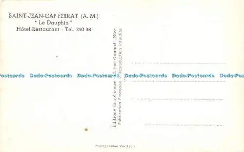 R370457 Saint Jean Cap Ferrat A M Le Dauphin Hotel Restaurant Editions Graphisme