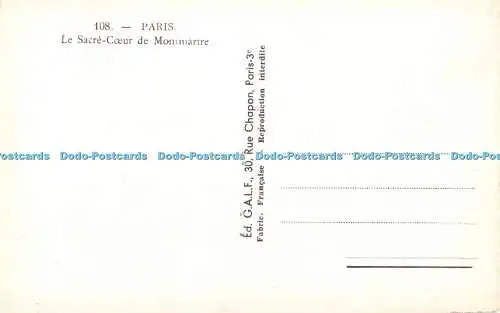 R367202 Paris Le Sacre Coeur de Montmartre G A L F