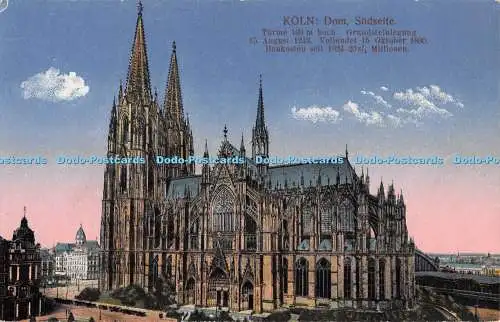 R365676 Köln Dom Südseite H W K Postkarte