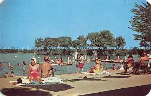 R365734 Ohio Russells Point Silver Isle Bathing Beach Indian Lake Souvenirkarte