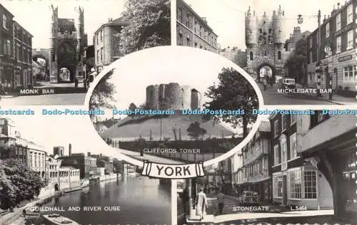 R365740 York Monk Bar Micklegate Bar Cliffords Tower Valentine RP Multi View