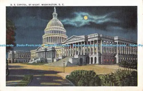 R365760 Washington U S Capitol by Night The Washington News Company Colorchrome