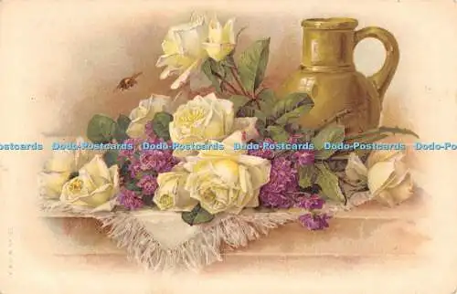 R368891 Blumen A und M B Nr 155 Grußkarte Postkarte