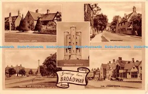 R365787 Grüße vom Broadway Broadway Hotel Green and Memorial Photochrom Mul