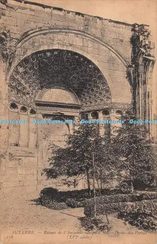 R367369 Auxerre Ruines de l Ancienne Chapelle Notre Dame des Vertus XVI siecle N