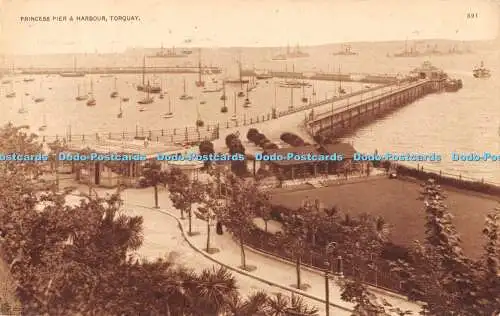 R368956 Princess Pier and Harbour Torquay E Hardman 1924