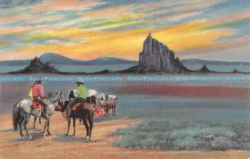 R365873 New Mexico Shiprock J R Willis Curt Teich and Co C T Art Colortone