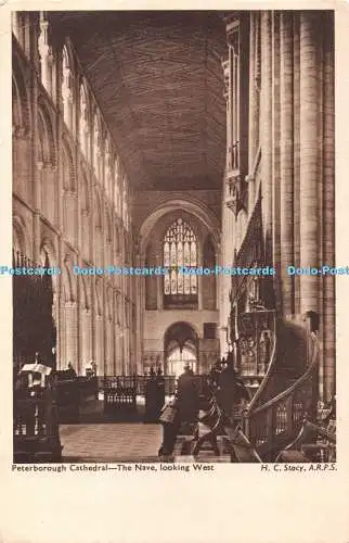 R367419 Peterborough Cathedral Das Kirchenschiff mit Blick nach Westen H C Stacy A R P S Kathedrale