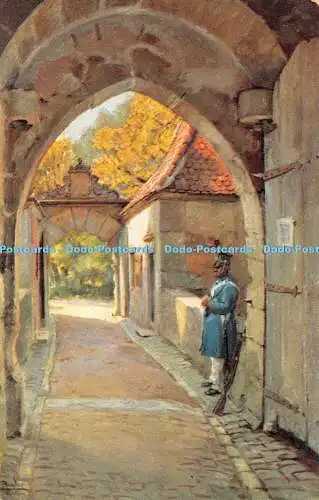 R370837 Rothenburg o d Tauber Eingang Zum Burggarten Carl Andelfinger Nr 24