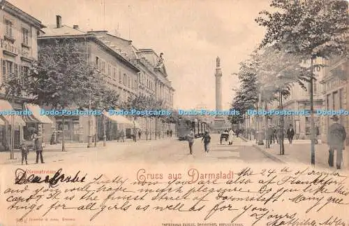 R367592 Rheinstraße Gruss aus Darmstadt Rommler und Jonas Papierhaus Elbert Dar