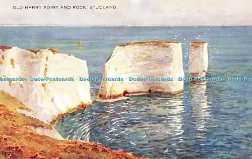 R370954 Studland Old Harry Point and Rock Valentine Art Farbe E W H