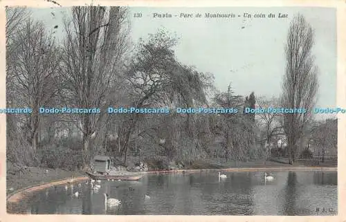 R370979 Paris Parc de Montsouris Un coin du Lac B J C Photo Colore 1905