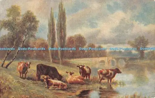 R370995 Kühe am Fluss Oilart Serie Nr 2937 1920