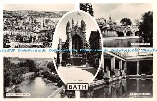 R371006 Bath The Abbey Gesamtansicht von Beechen Cliff Pulteney Bridge Tuck RP M