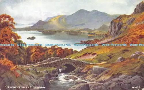 R369286 Derwentwater and Skiddaw A 439 Valentines Art Colour Postcards Edward H