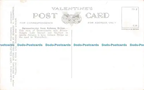 R369286 Derwentwater and Skiddaw A 439 Valentines Art Colour Postcards Edward H