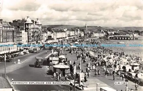 R369363 Weymouth Esplanade and Bandstand C M 1183 Sunray Series Thunder and Clay