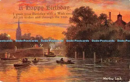 R369494 A Happy Birthday I greet your Birthday with a Wish aufrichtiges Marlow Lock S