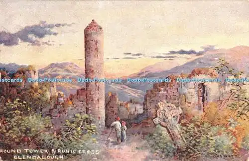 R369530 Round Tower and Runic Cross Glendalough Misch and Stocks Miniature Series