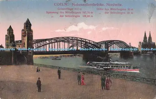 R371305 Coeln Hohenzollernbrücke Nordseite H W K 426