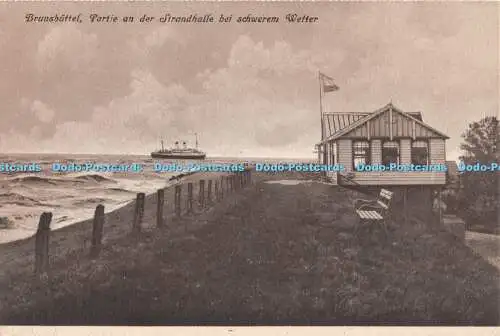 R371332 Brunsbuttel Partie an der Strandhalle bei schwerem Wetter Furboters Buch