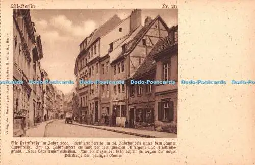 R371344 Alt Berlin Die Petristrasse im Jahre 1888 Kunstanstalten G m b H Nr 20