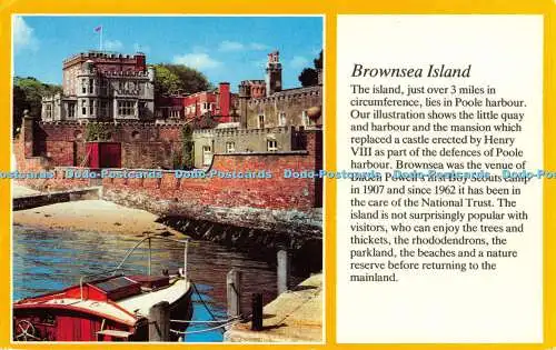 R369617 Brownsea Island Liegt im Hafen von Poole Kleiner Kai und Hafen und die Ma