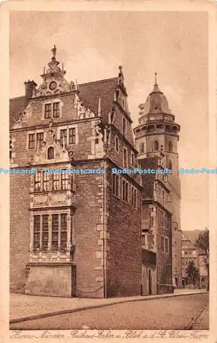 R368041 Hann Munden Rathaus Erker u Blick a d St Blasu Turm Verlag Hans Augustin