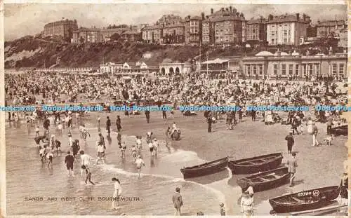 R369624 Sands and West Cliff Bournemouth 89304 Valentines Photo Brown Series