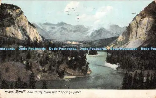 R371363 Banff Bow Valley from Banff Springs Hotel Stephen G Thompson No 398 1909