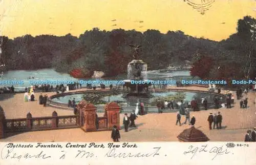 R371369 New York Central Park Bethesda Fountain Illustrated Postal Card and Nove