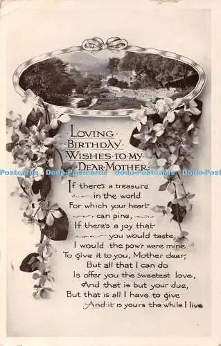 R368076 Liebevolle Geburtstagswünsche an meine liebe Mutter Dorf und Blumen W und K Nr